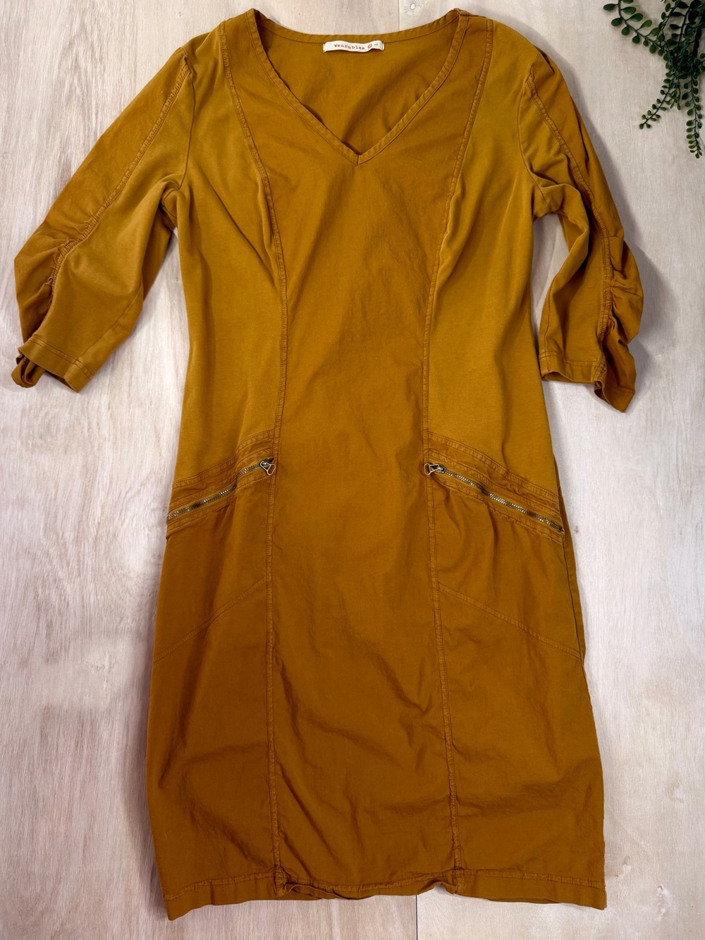Wearables Anthropology size small mustard long sleeve dress